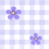 purple gingham with flowers