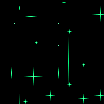black background with green sparkles