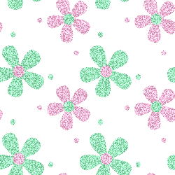 Pink & Green Flowers with Dots