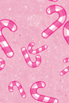 Falling Pink Christmas Candy Canes